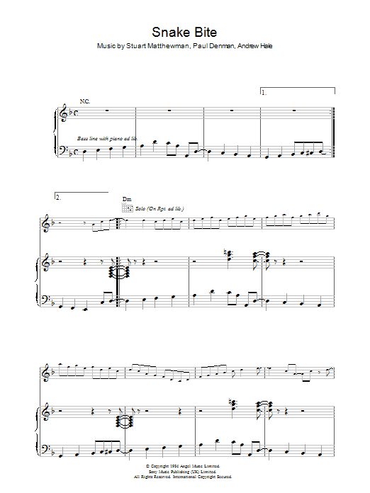 Sade Snake Bite Sheet Music Notes & Chords for Piano, Vocal & Guitar (Right-Hand Melody) - Download or Print PDF