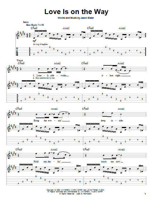 Saigon Kick Love Is On The Way Sheet Music Notes & Chords for Guitar Tab Play-Along - Download or Print PDF