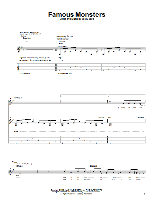 Saliva Famous Monsters Sheet Music Notes & Chords for Guitar Tab - Download or Print PDF Saliva Famous Monsters Sheet Music Notes & Chords for Guitar Tab - Download or Print PDF