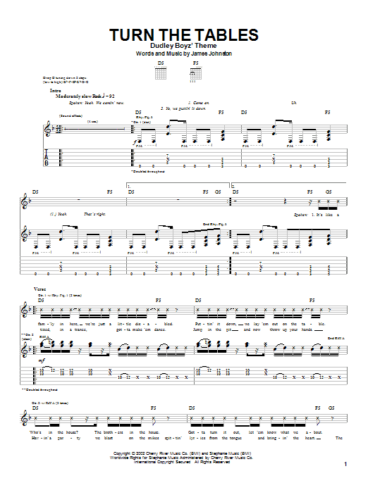 Saliva Turn The Tables Sheet Music Notes & Chords for Guitar Tab - Download or Print PDF