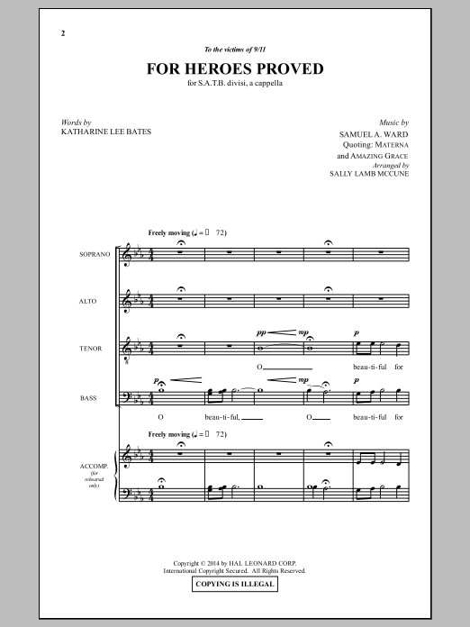 Sally Lamb McCune For Heroes Proved Sheet Music Notes & Chords for SATB - Download or Print PDF