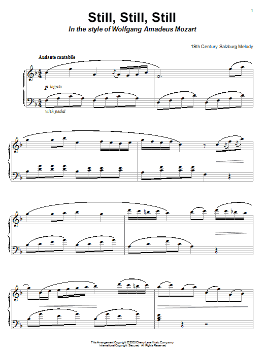 Traditional Still, Still, Still Sheet Music Notes & Chords for Piano - Download or Print PDF
