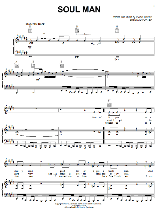 Sam & Dave Soul Man Sheet Music Notes & Chords for Flute - Download or Print PDF