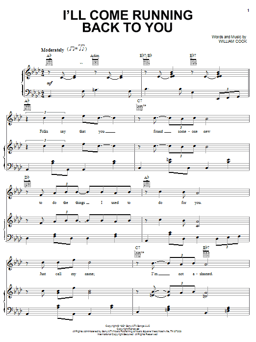 Sam Cooke I'll Come Running Back To You Sheet Music Notes & Chords for Piano, Vocal & Guitar (Right-Hand Melody) - Download or Print PDF