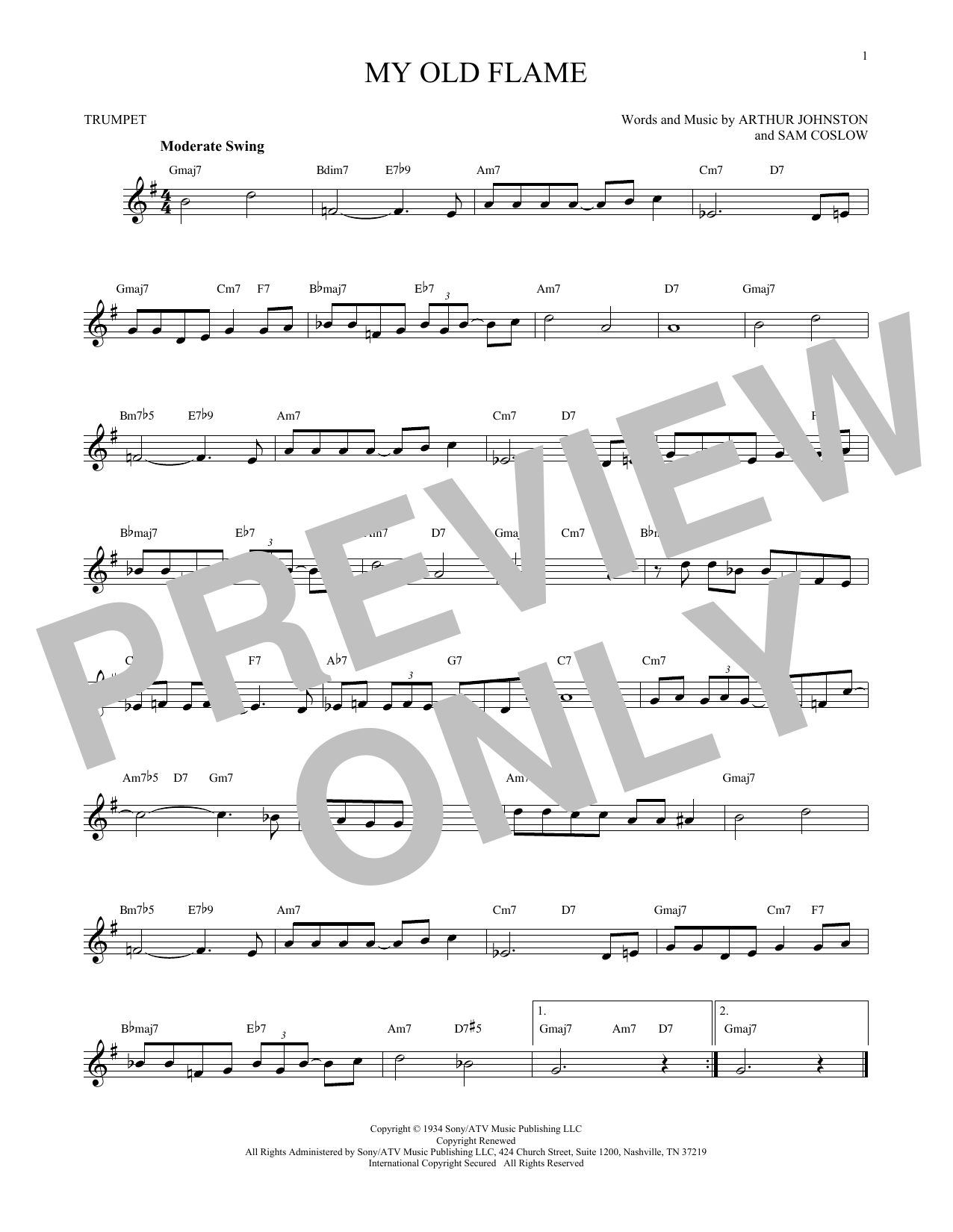 Sam Coslow My Old Flame Sheet Music Notes & Chords for Viola - Download or Print PDF