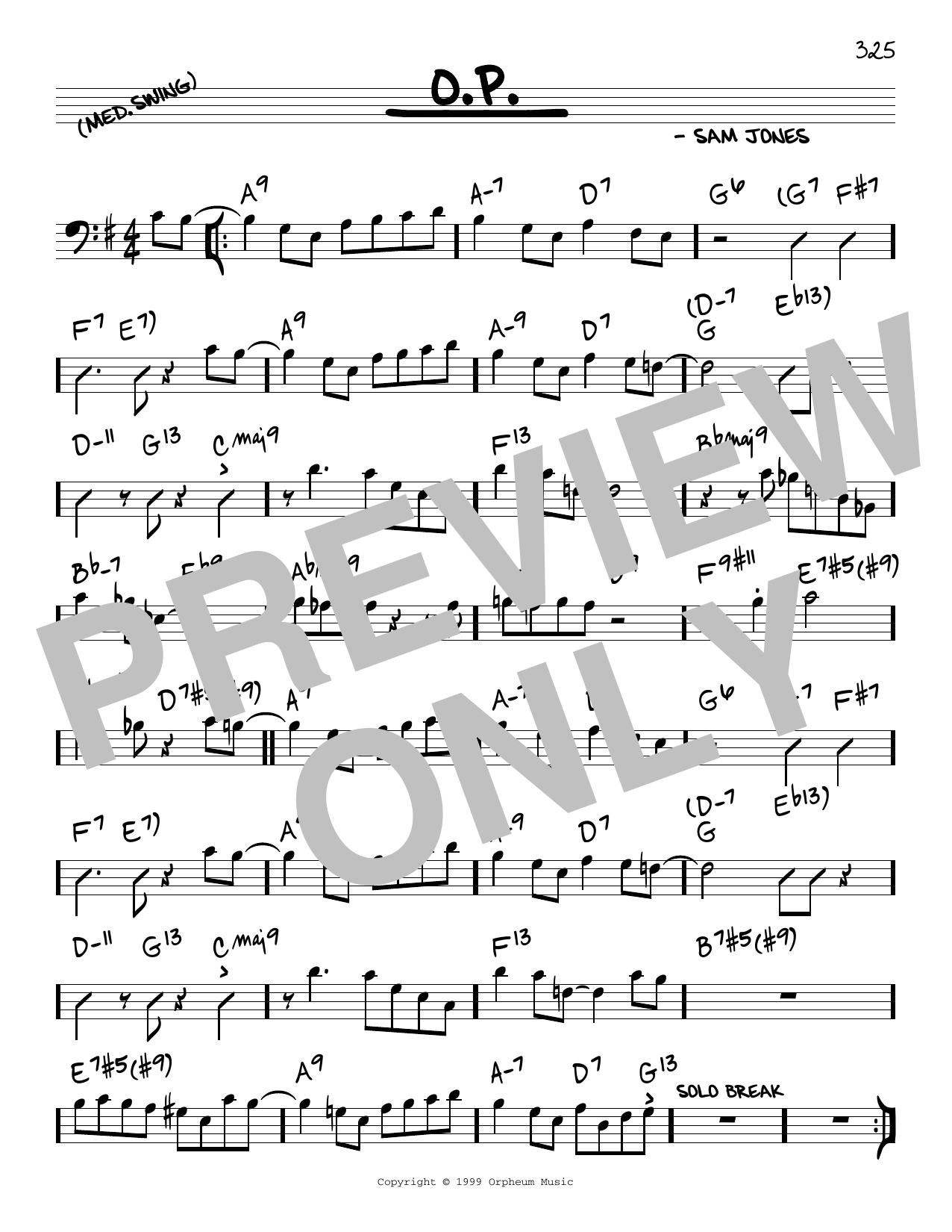 Sam Jones O.P. Sheet Music Notes & Chords for Real Book – Melody & Chords - Download or Print PDF