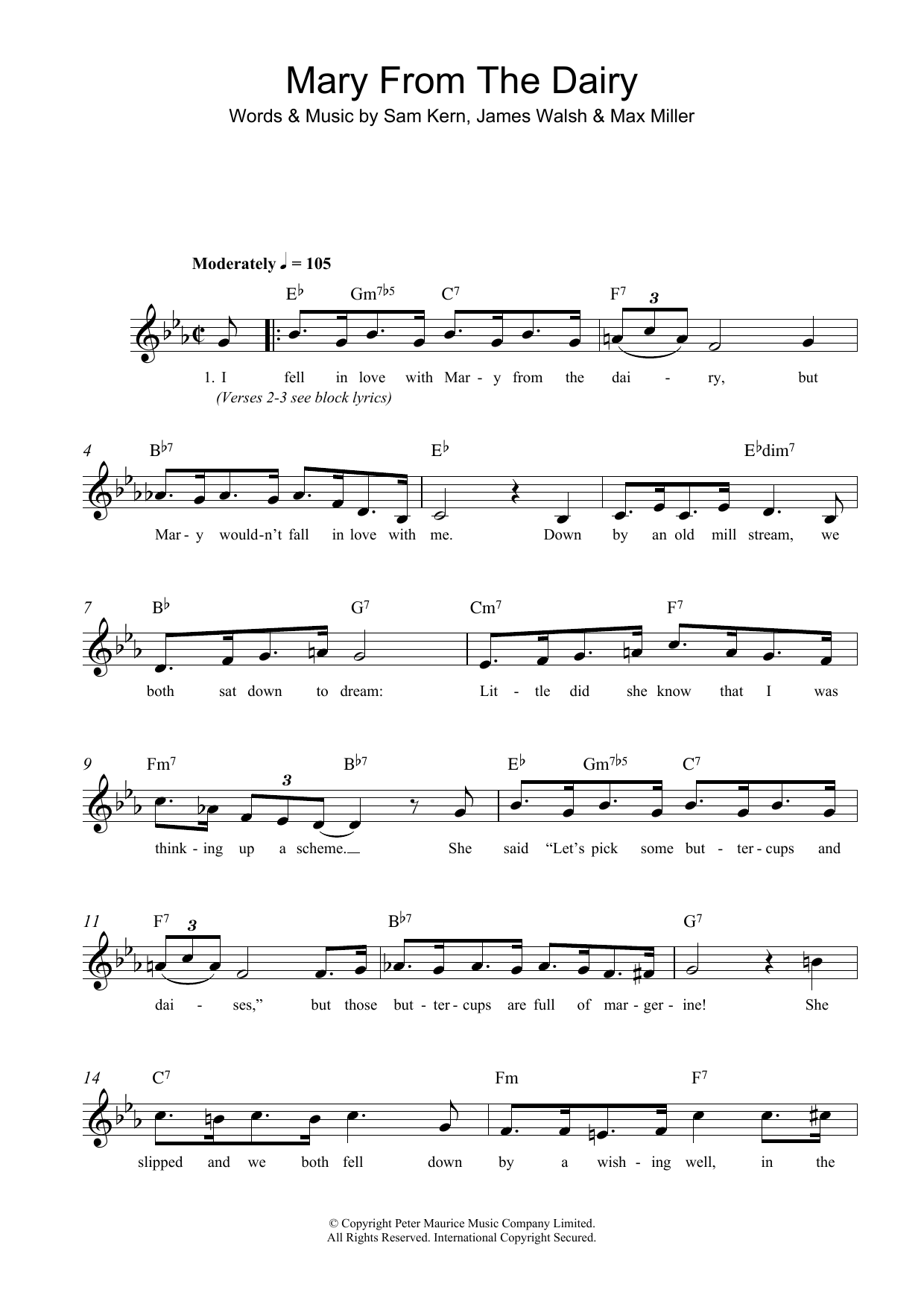 Sam Kern Mary From The Dairy Sheet Music Notes & Chords for Lead Sheet / Fake Book - Download or Print PDF