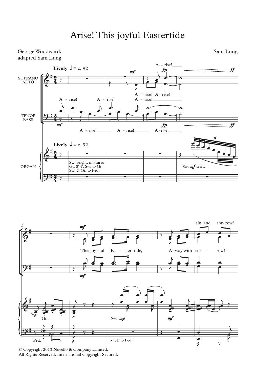 Sam Lung Arise! This Joyful Eastertide Sheet Music Notes & Chords for SATB Choir - Download or Print PDF