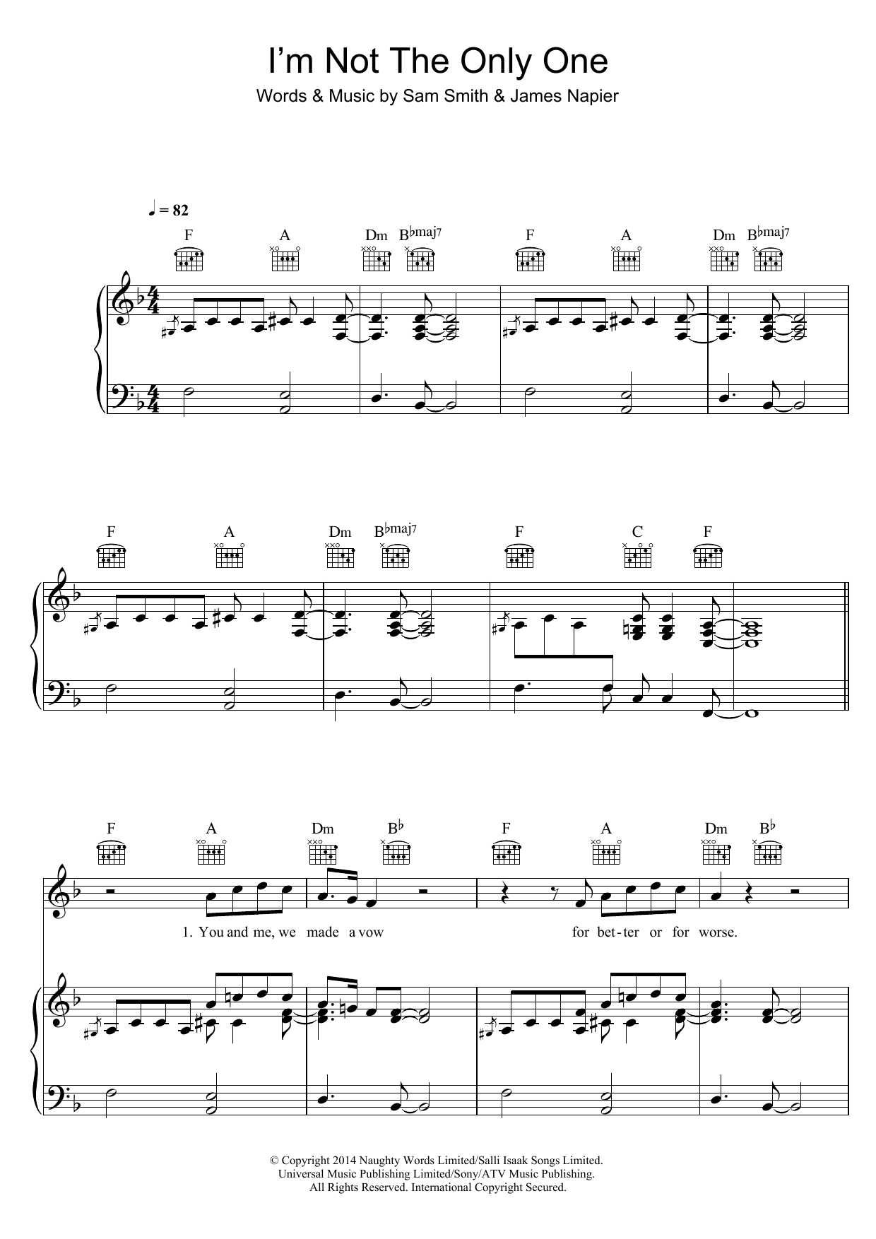 Sam Smith I'm Not The Only One Sheet Music Notes & Chords for 5-Finger Piano - Download or Print PDF