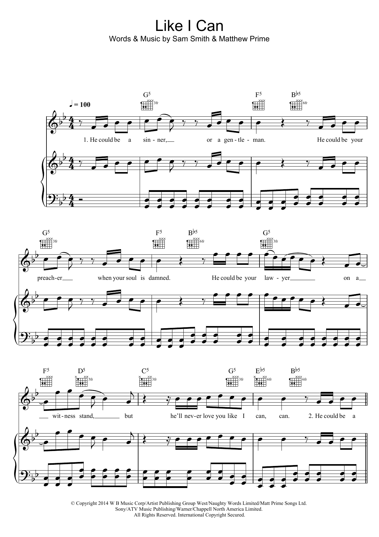 Sam Smith Like I Can Sheet Music Notes & Chords for Easy Piano - Download or Print PDF
