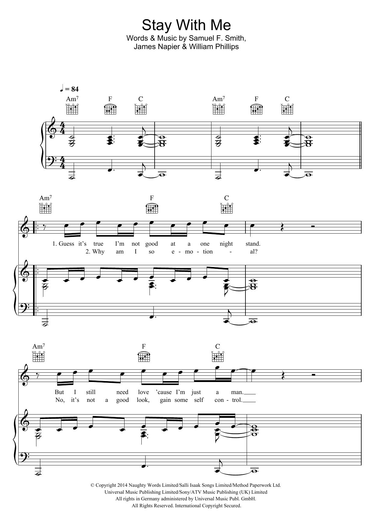 Sam Smith Stay With Me Sheet Music Notes & Chords for Bass Clarinet Solo - Download or Print PDF