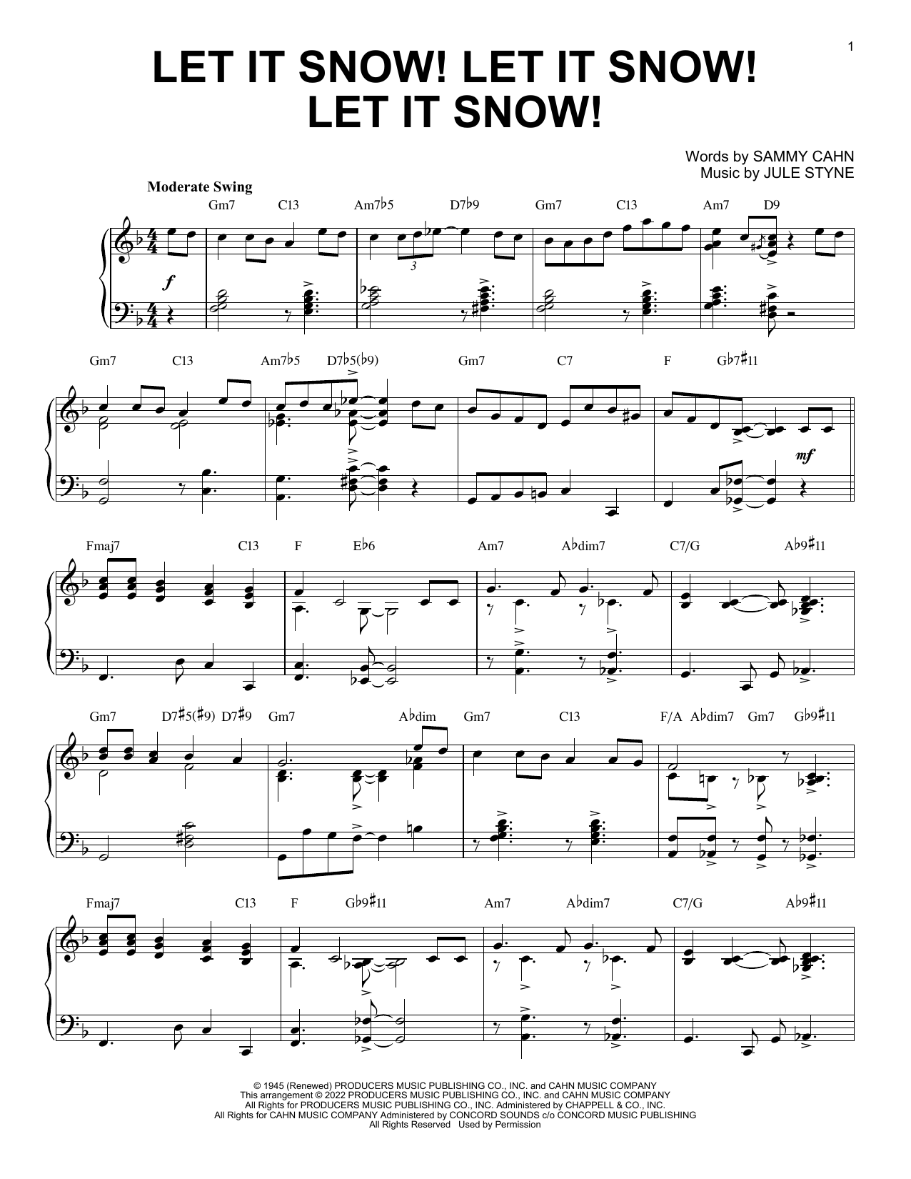 Sammy Cahn & Jule Styne Let It Snow! Let It Snow! Let It Snow! (arr. Brent Edstrom) Sheet Music Notes & Chords for Piano Solo - Download or Print PDF