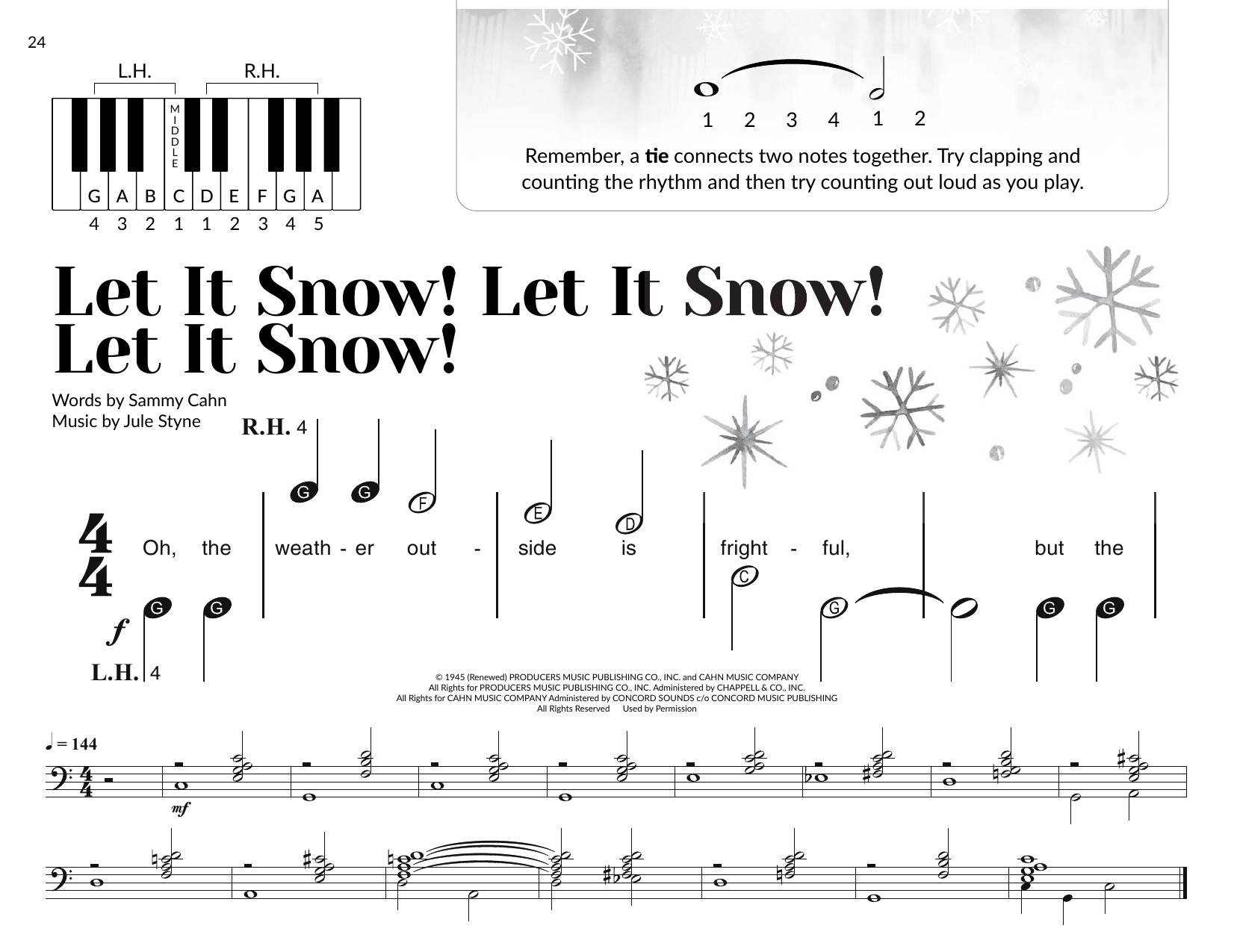 Sammy Cahn Let It Snow! Let It Snow! Let It Snow! (arr. Brittany McCorriston) Sheet Music Notes & Chords for Very Beginner Piano - Download or Print PDF Sammy Cahn Let It Snow! Let It Snow! Let It Snow! (arr. Brittany McCorriston) Sheet Music Notes & Chords for Very Beginner Piano - Download or Print PDF