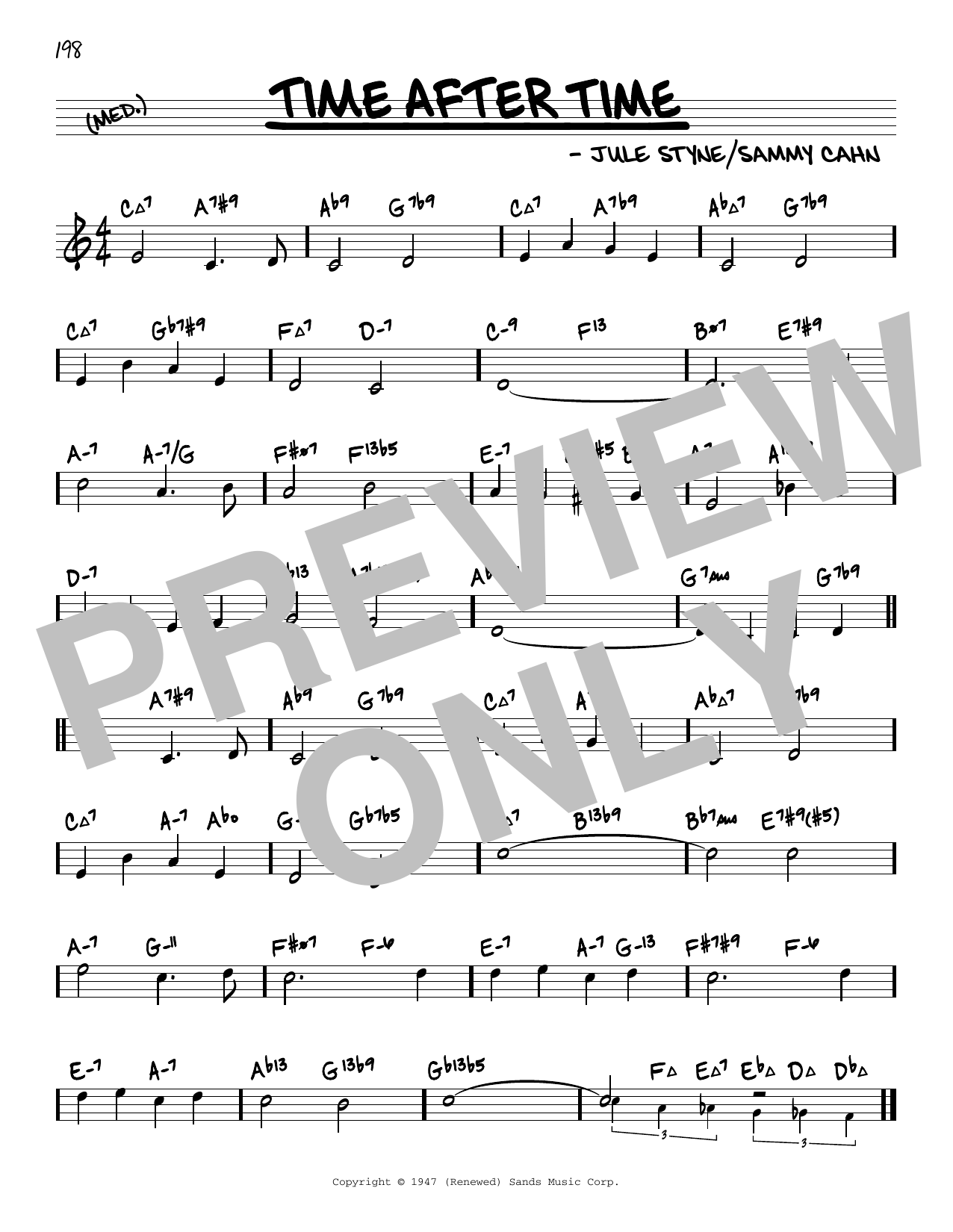 Sammy Cahn Time After Time (arr. David Hazeltine) Sheet Music Notes & Chords for Real Book – Enhanced Chords - Download or Print PDF Sammy Cahn Time After Time (arr. David Hazeltine) Sheet Music Notes & Chords for Real Book – Enhanced Chords - Download or Print PDF