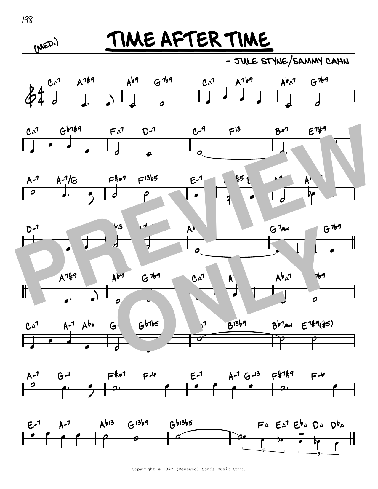 Sammy Cahn Time After Time (arr. David Hazeltine) Sheet Music Notes & Chords for Real Book – Enhanced Chords - Download or Print PDF