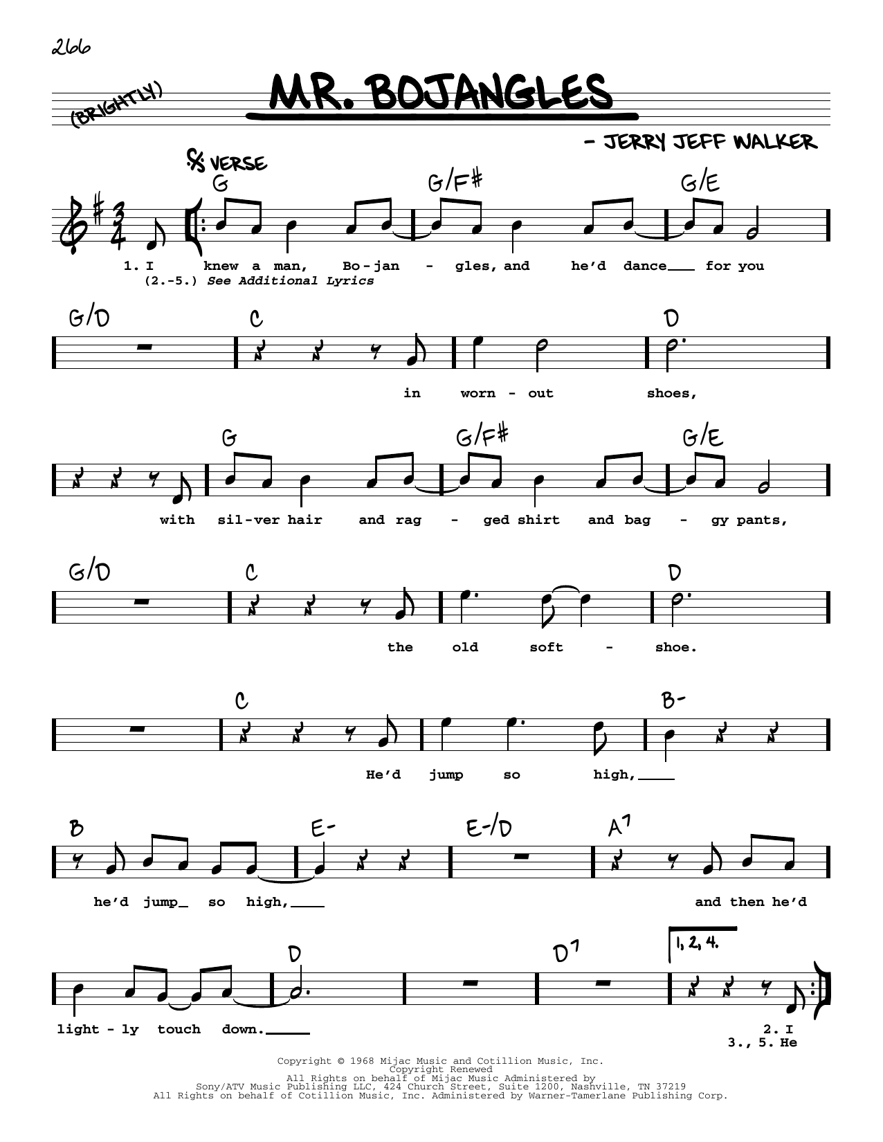 Sammy Davis Jr. Mr. Bojangles (High Voice) Sheet Music Notes & Chords for Real Book – Melody, Lyrics & Chords - Download or Print PDF