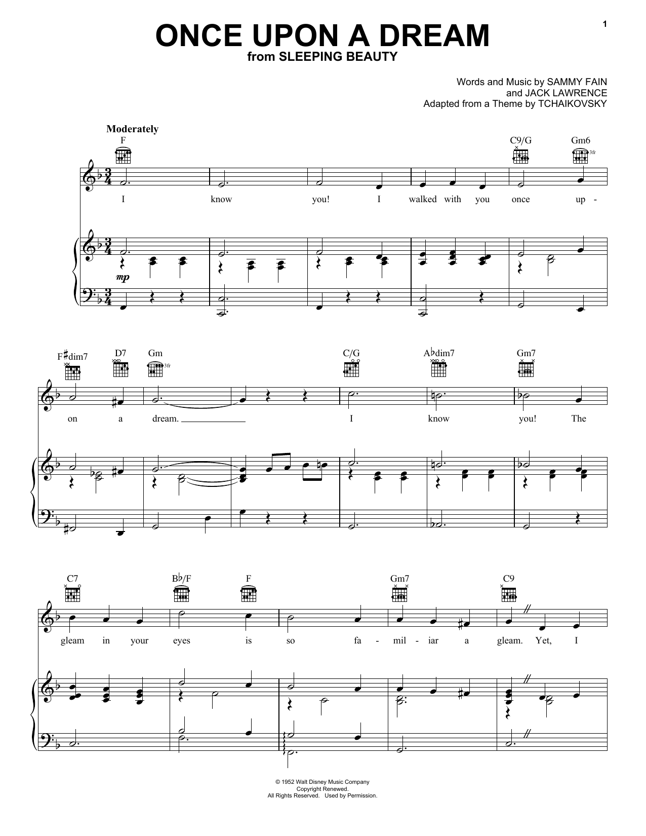 Sammy Fain Once Upon A Dream Sheet Music Notes & Chords for Guitar Tab - Download or Print PDF