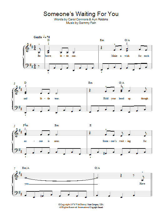 Sammy Fain Someone's Waiting For You Sheet Music Notes & Chords for Piano, Vocal & Guitar (Right-Hand Melody) - Download or Print PDF