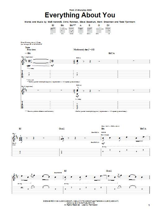 Sanctus Real Everything About You Sheet Music Notes & Chords for Piano, Vocal & Guitar (Right-Hand Melody) - Download or Print PDF Sanctus Real Everything About You Sheet Music Notes & Chords for Piano, Vocal & Guitar (Right-Hand Melody) - Download or Print PDF