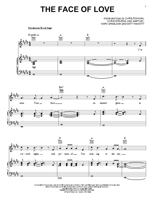 Sanctus Real The Face Of Love Sheet Music Notes & Chords for Piano, Vocal & Guitar (Right-Hand Melody) - Download or Print PDF Sanctus Real The Face Of Love Sheet Music Notes & Chords for Piano, Vocal & Guitar (Right-Hand Melody) - Download or Print PDF