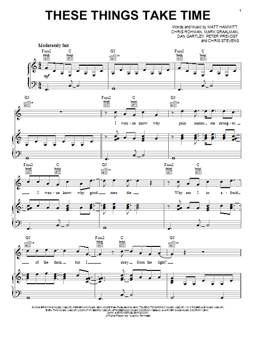 Sanctus Real These Things Take Time Sheet Music Notes & Chords for Piano, Vocal & Guitar (Right-Hand Melody) - Download or Print PDF Sanctus Real These Things Take Time Sheet Music Notes & Chords for Piano, Vocal & Guitar (Right-Hand Melody) - Download or Print PDF
