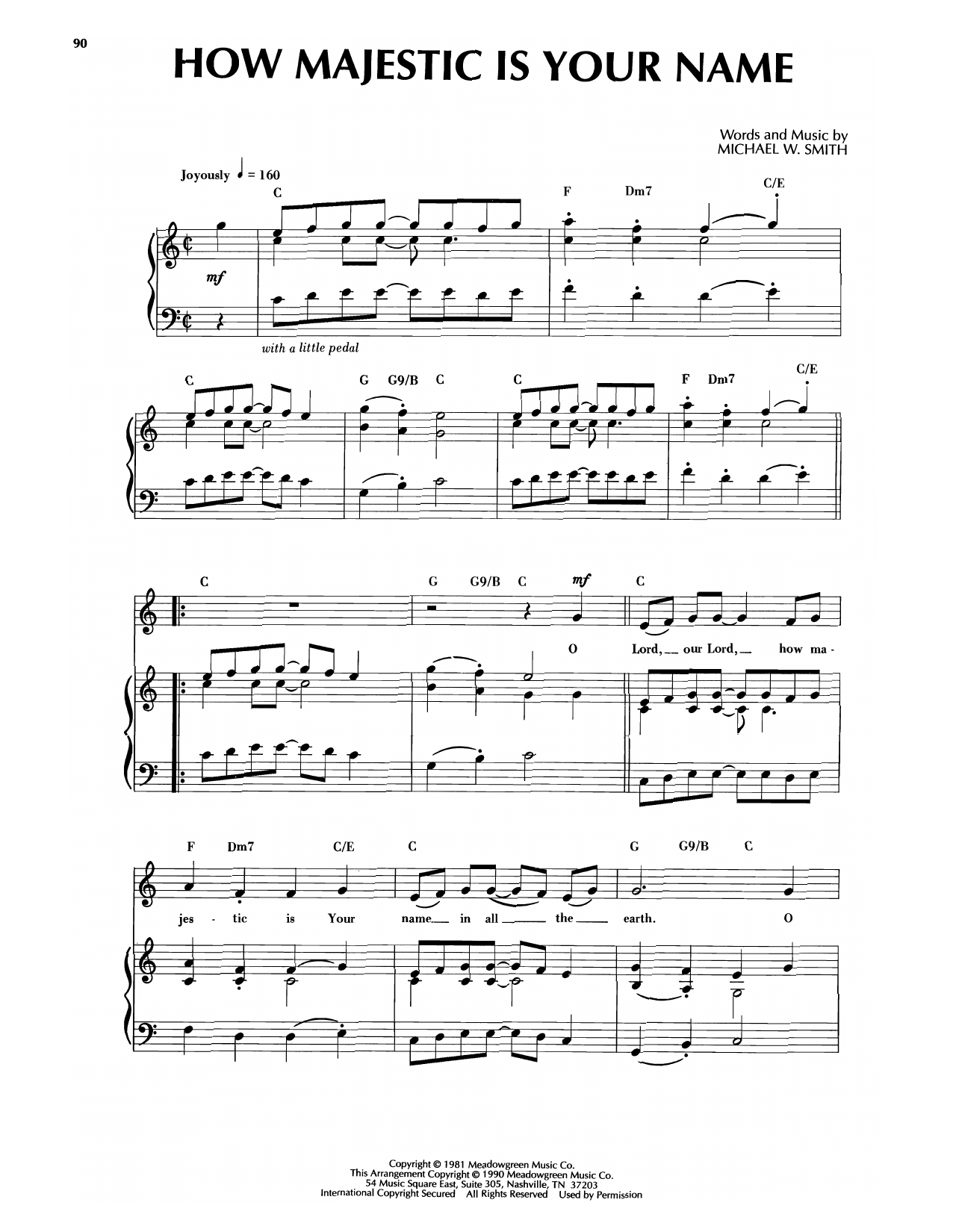 Sandi Patti How Majestic Is Your Name Sheet Music Notes & Chords for Piano & Vocal - Download or Print PDF