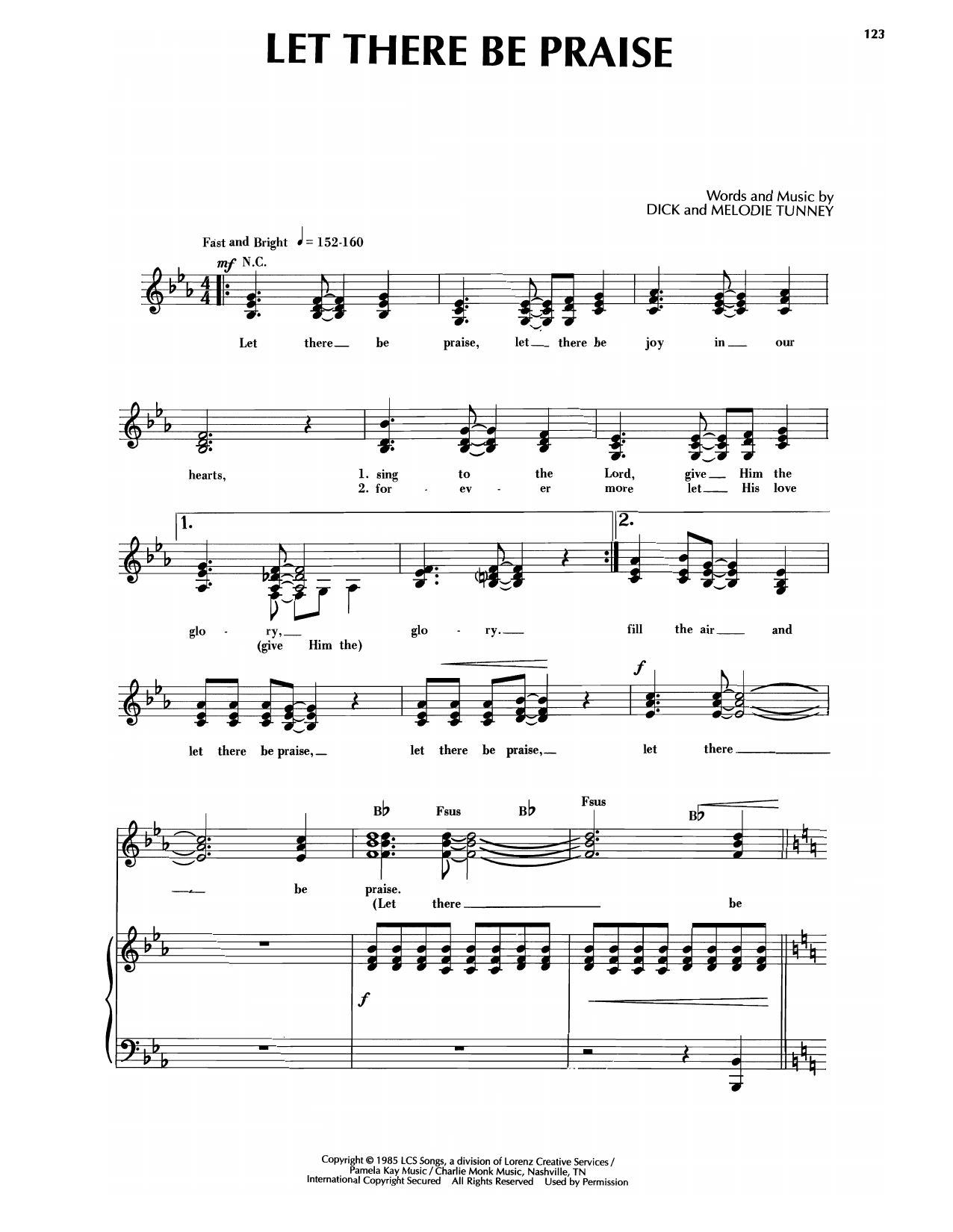Sandi Patti Let There Be Praise Sheet Music Notes & Chords for Piano & Vocal - Download or Print PDF