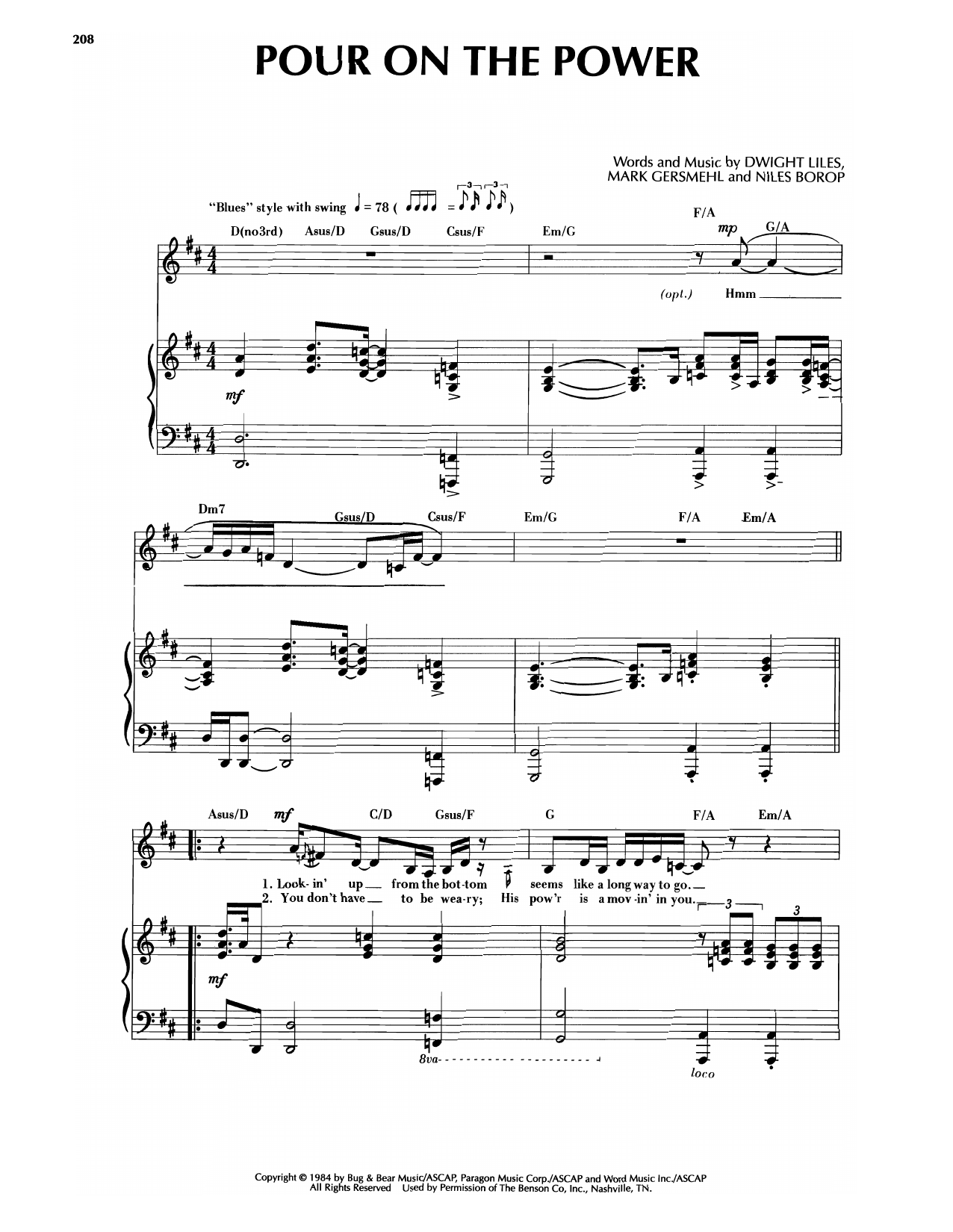 Sandi Patti Pour On The Power Sheet Music Notes & Chords for Piano & Vocal - Download or Print PDF