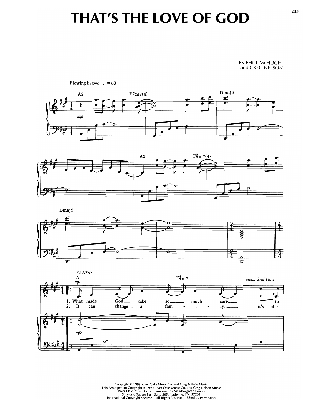 Sandi Patti That's The Love Of God Sheet Music Notes & Chords for Piano & Vocal - Download or Print PDF