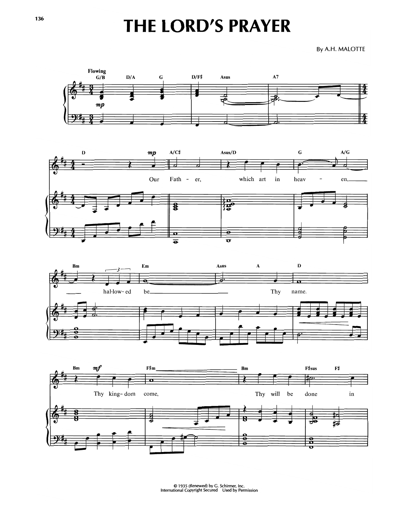 Sandi Patti The Lord's Prayer Sheet Music Notes & Chords for Piano & Vocal - Download or Print PDF