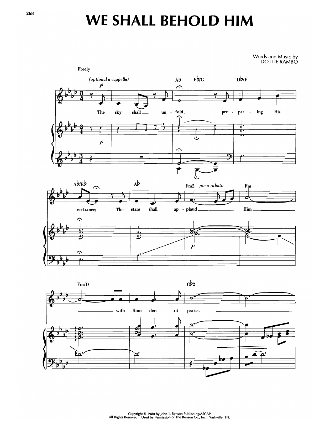Sandi Patti We Shall Behold Him Sheet Music Notes & Chords for Piano & Vocal - Download or Print PDF