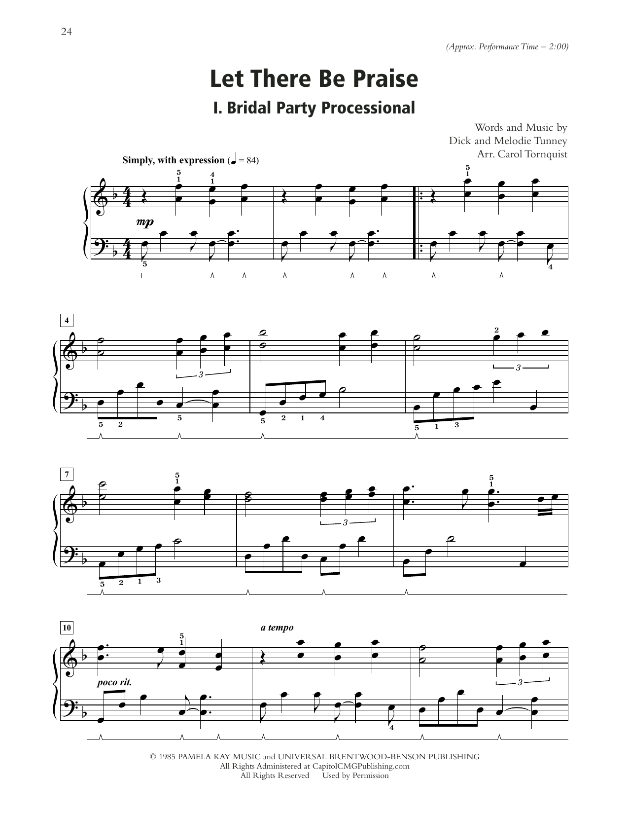 Sandi Patty Let There Be Praise (arr. Carol Tornquist) Sheet Music Notes & Chords for Piano Solo - Download or Print PDF