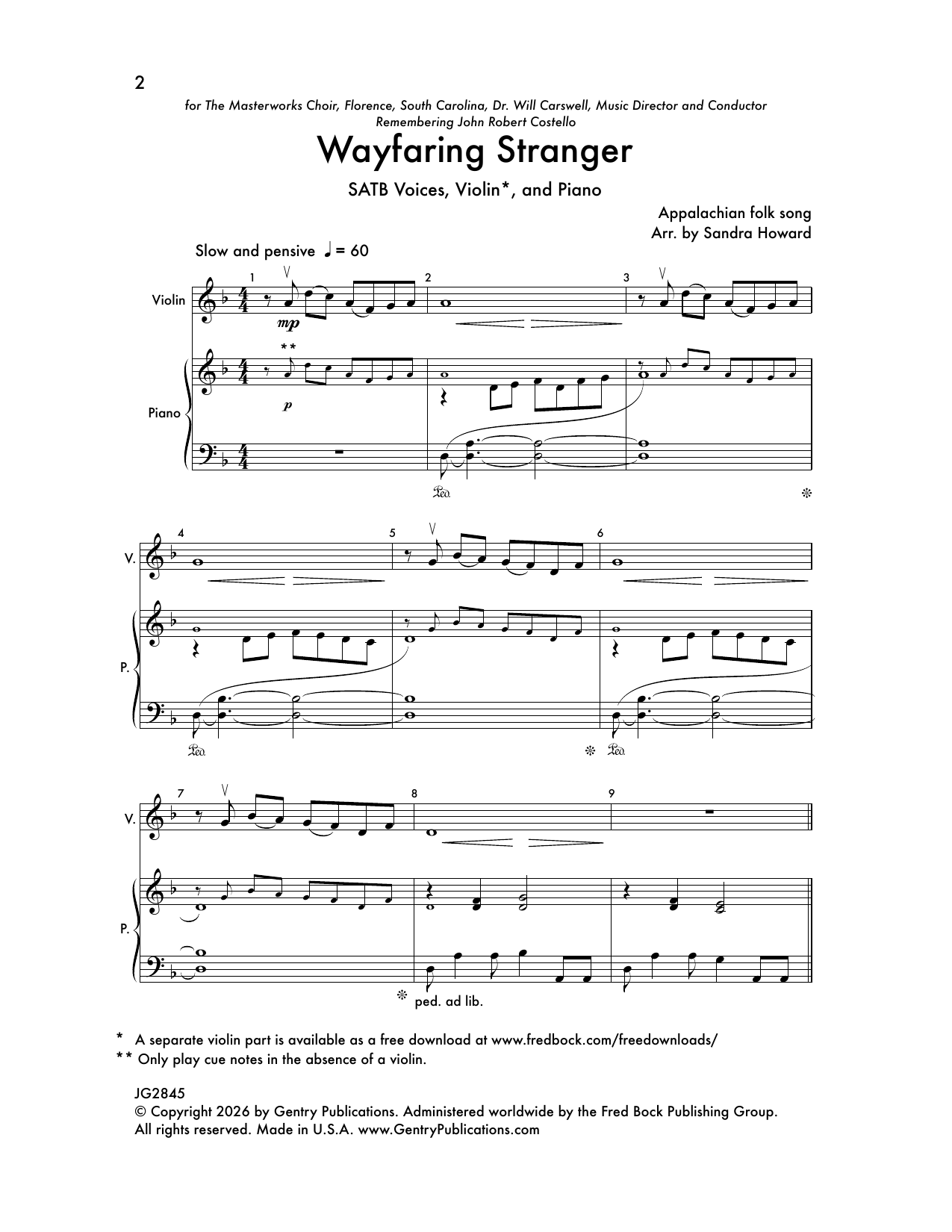 Sandra Howard Wayfaring Stranger Sheet Music Notes & Chords for SATB Choir - Download or Print PDF