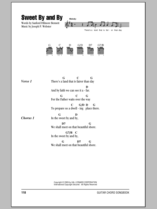 Sanford Fillmore Bennett Sweet By And By Sheet Music Notes & Chords for Easy Guitar - Download or Print PDF