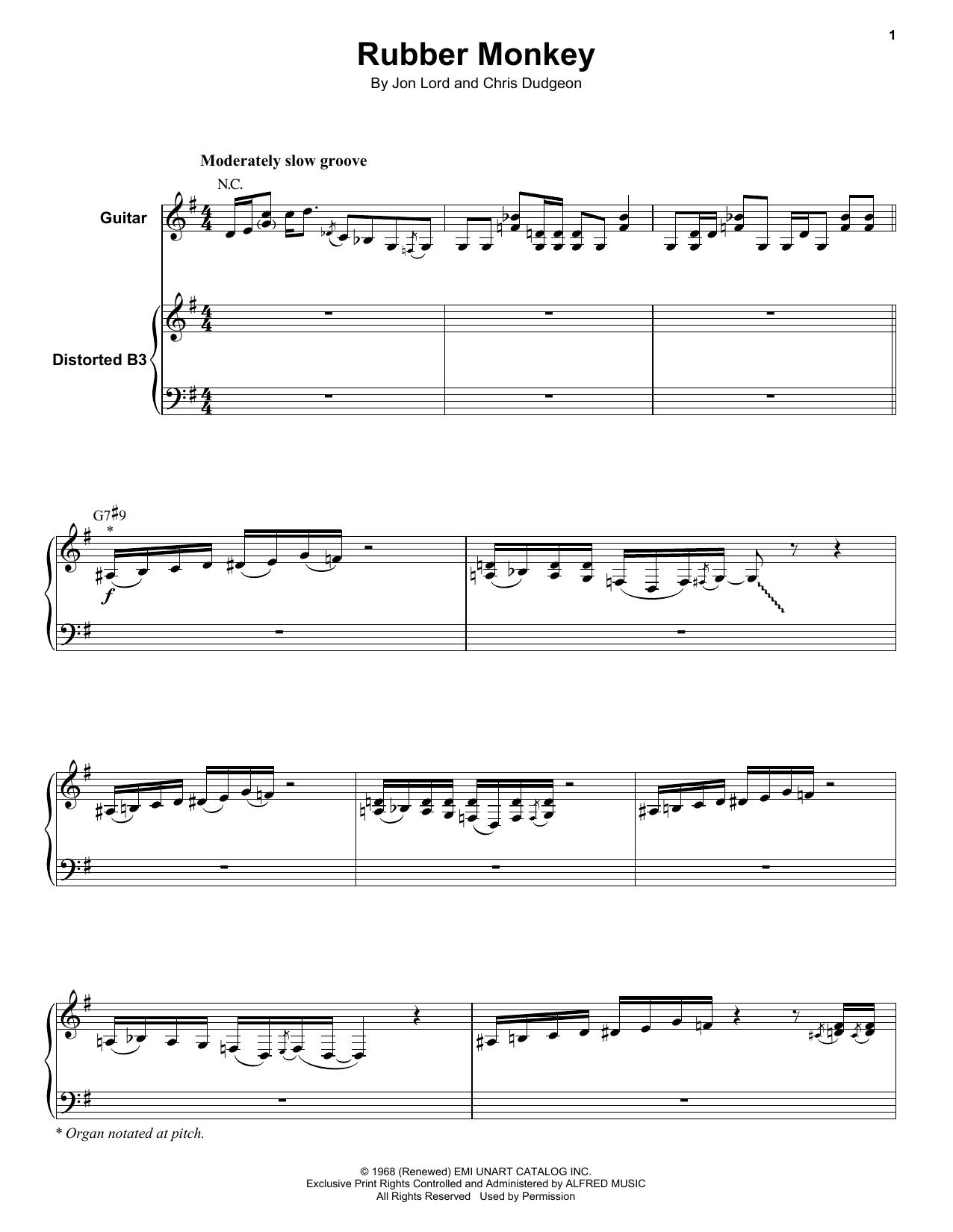 Santa Barbara Machine Head Rubber Monkey Sheet Music Notes & Chords for Keyboard Transcription - Download or Print PDF