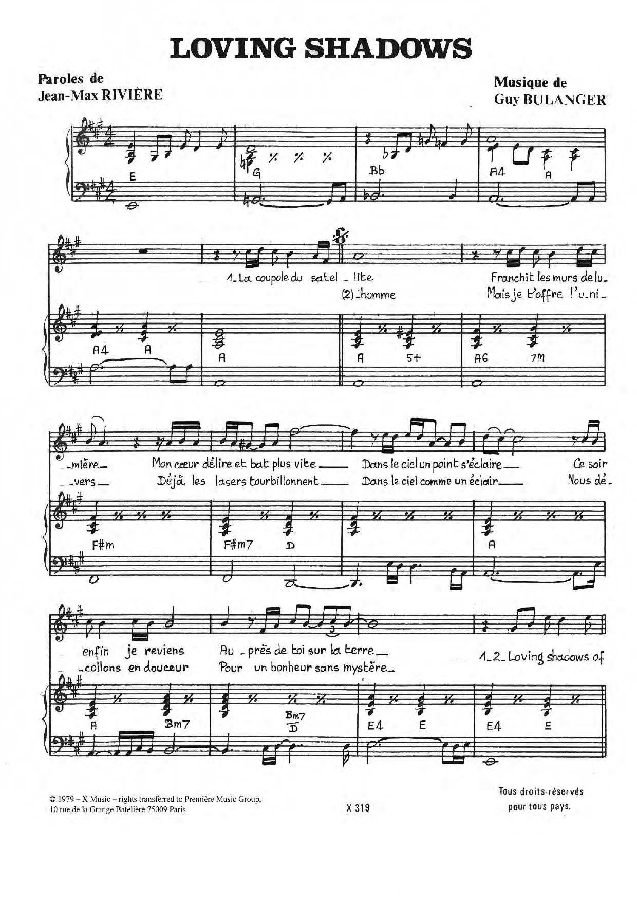 Santa Monica Loving Shadows Sheet Music Notes & Chords for Piano & Vocal - Download or Print PDF