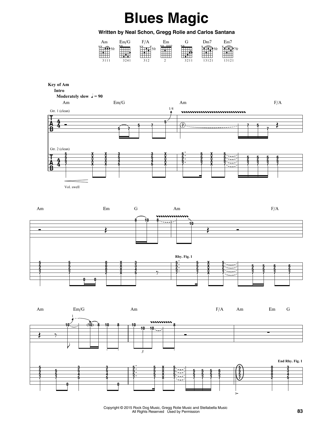 Santana Blues Magic Sheet Music Notes & Chords for Guitar Tab - Download or Print PDF