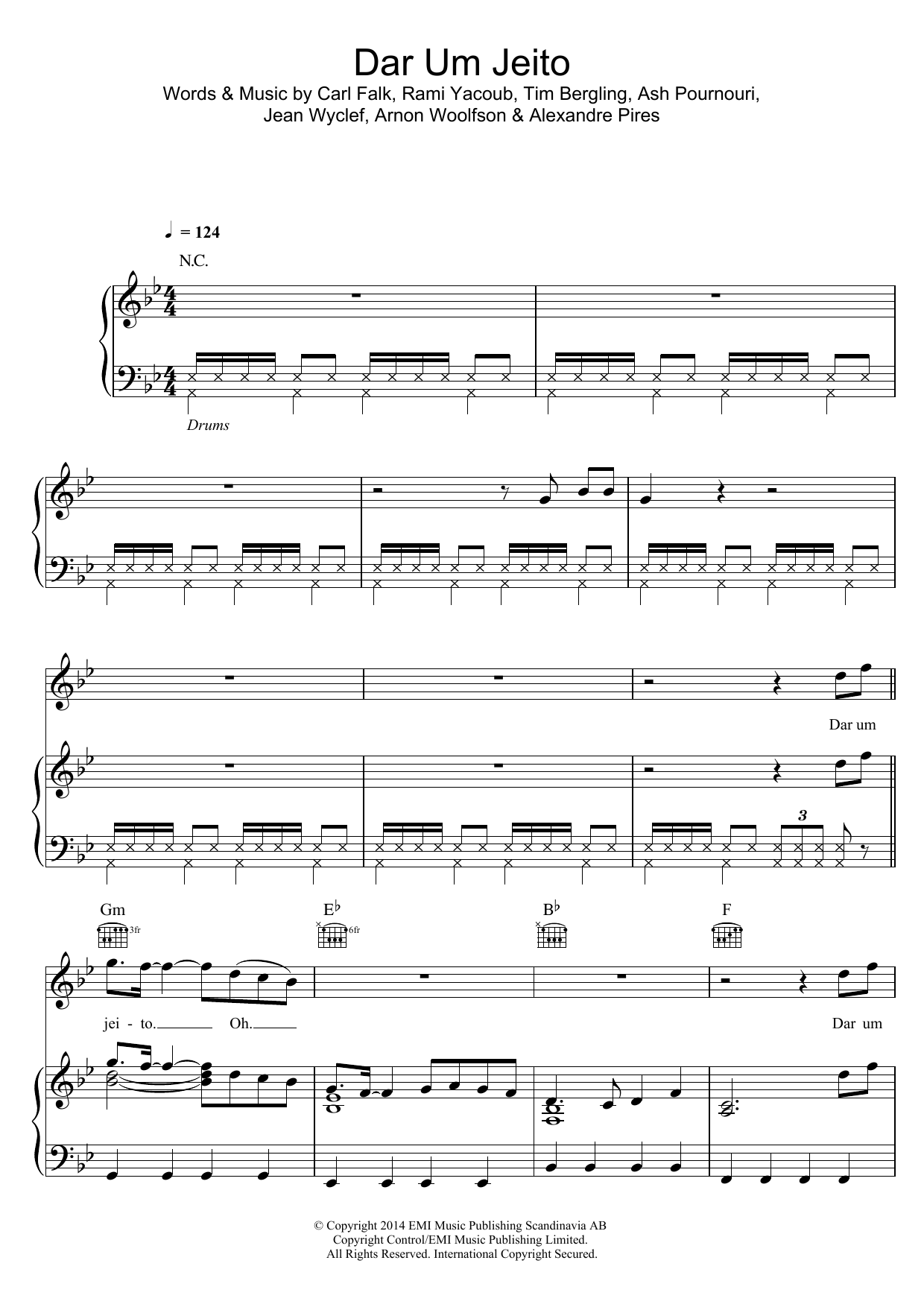 Santana Dar Um Jeito (We Will Find A Way) Sheet Music Notes & Chords for Piano, Vocal & Guitar (Right-Hand Melody) - Download or Print PDF