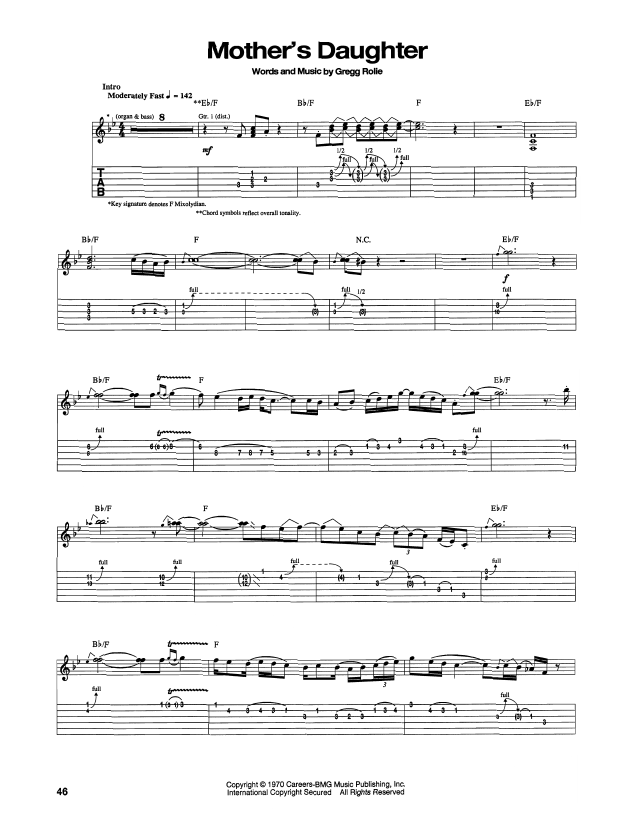 Santana Mother's Daughter Sheet Music Notes & Chords for Guitar Tab - Download or Print PDF