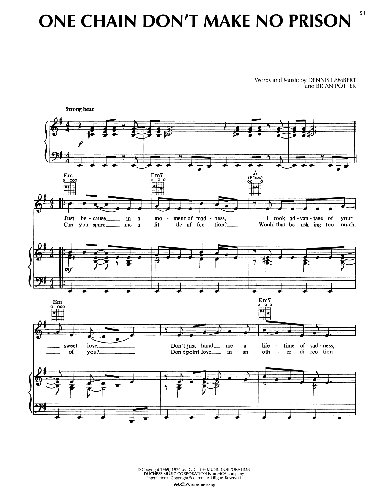 Santana One Chain Don't Make No Prison Sheet Music Notes & Chords for Piano, Vocal & Guitar (Right-Hand Melody) - Download or Print PDF