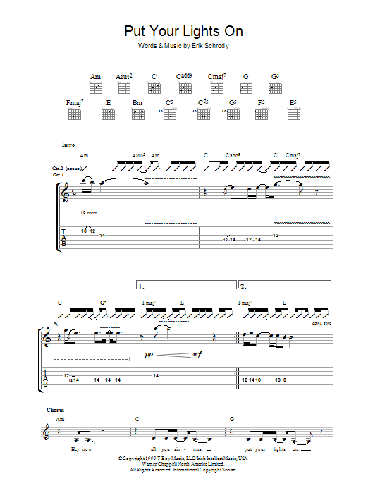 Santana Put Your Lights On Sheet Music Notes & Chords for Guitar Tab - Download or Print PDF