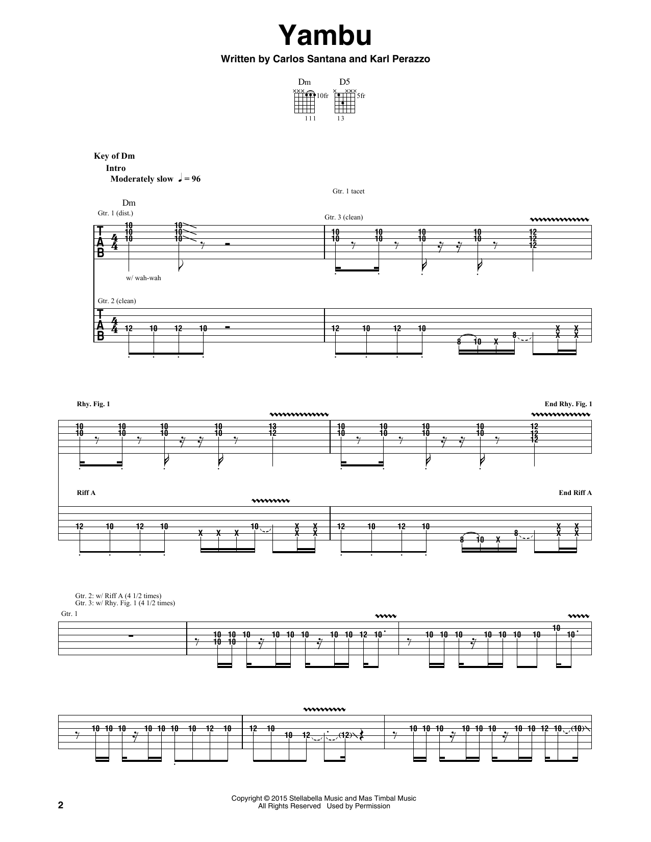 Santana Yambu Sheet Music Notes & Chords for Guitar Tab - Download or Print PDF