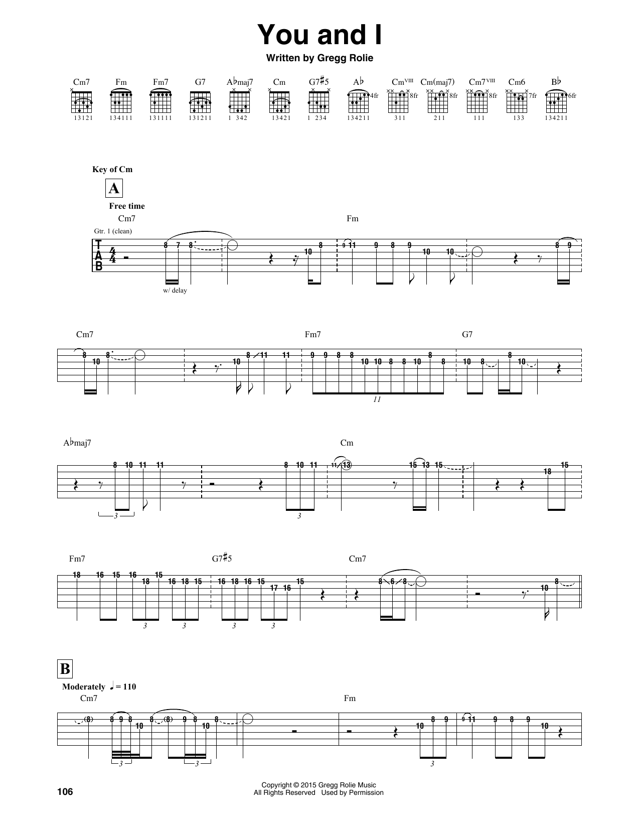 Santana You And I Sheet Music Notes & Chords for Guitar Tab - Download or Print PDF