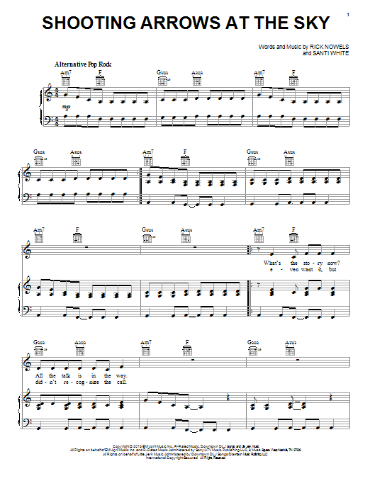 Santigold Shooting Arrows At The Sky Sheet Music Notes & Chords for Piano, Vocal & Guitar (Right-Hand Melody) - Download or Print PDF Santigold Shooting Arrows At The Sky Sheet Music Notes & Chords for Piano, Vocal & Guitar (Right-Hand Melody) - Download or Print PDF