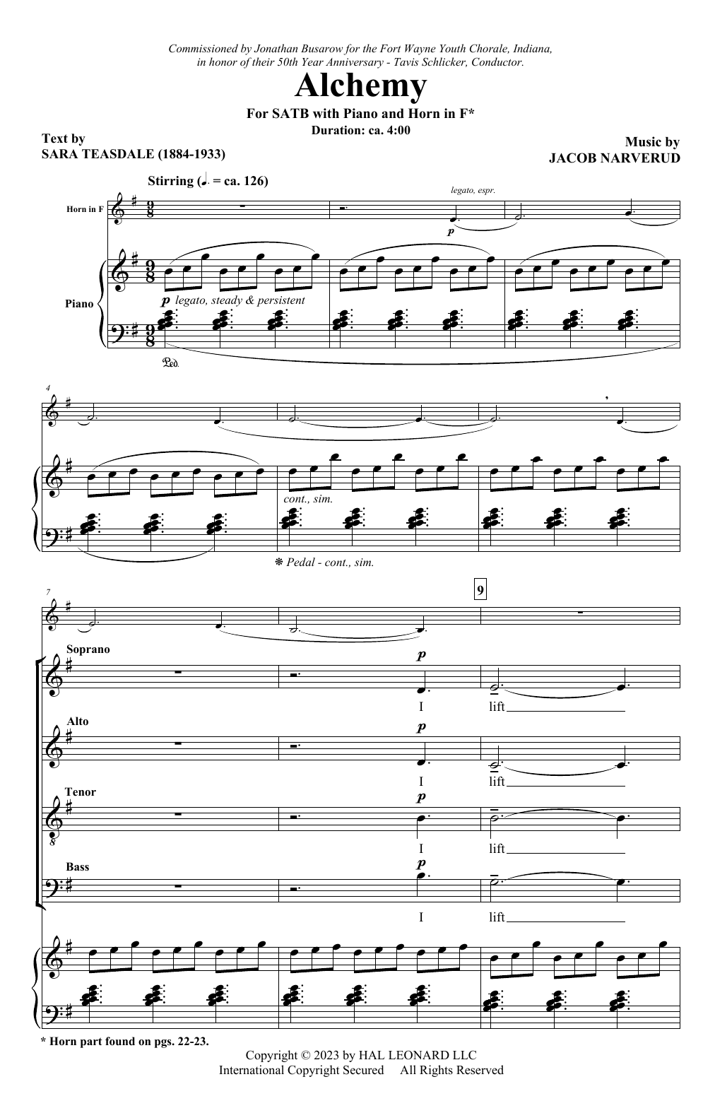 Sara Teasdale and Jacob Narverud Alchemy Sheet Music Notes & Chords for SATB Choir - Download or Print PDF