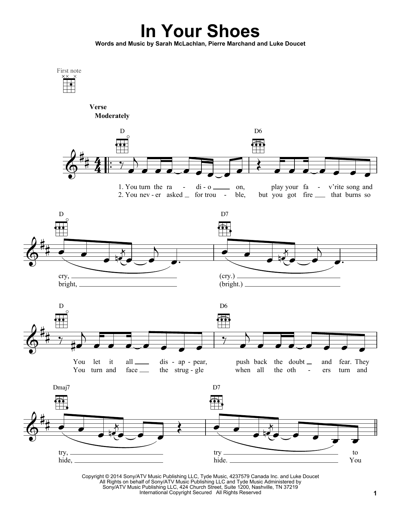Sarah McLachlan In Your Shoes Sheet Music Notes & Chords for Easy Piano - Download or Print PDF