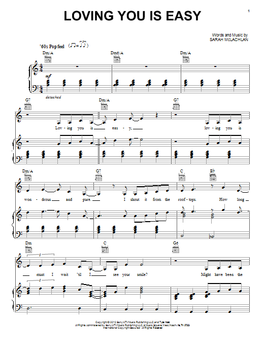 Sarah McLachlan Loving You Is Easy Sheet Music Notes & Chords for Ukulele - Download or Print PDF