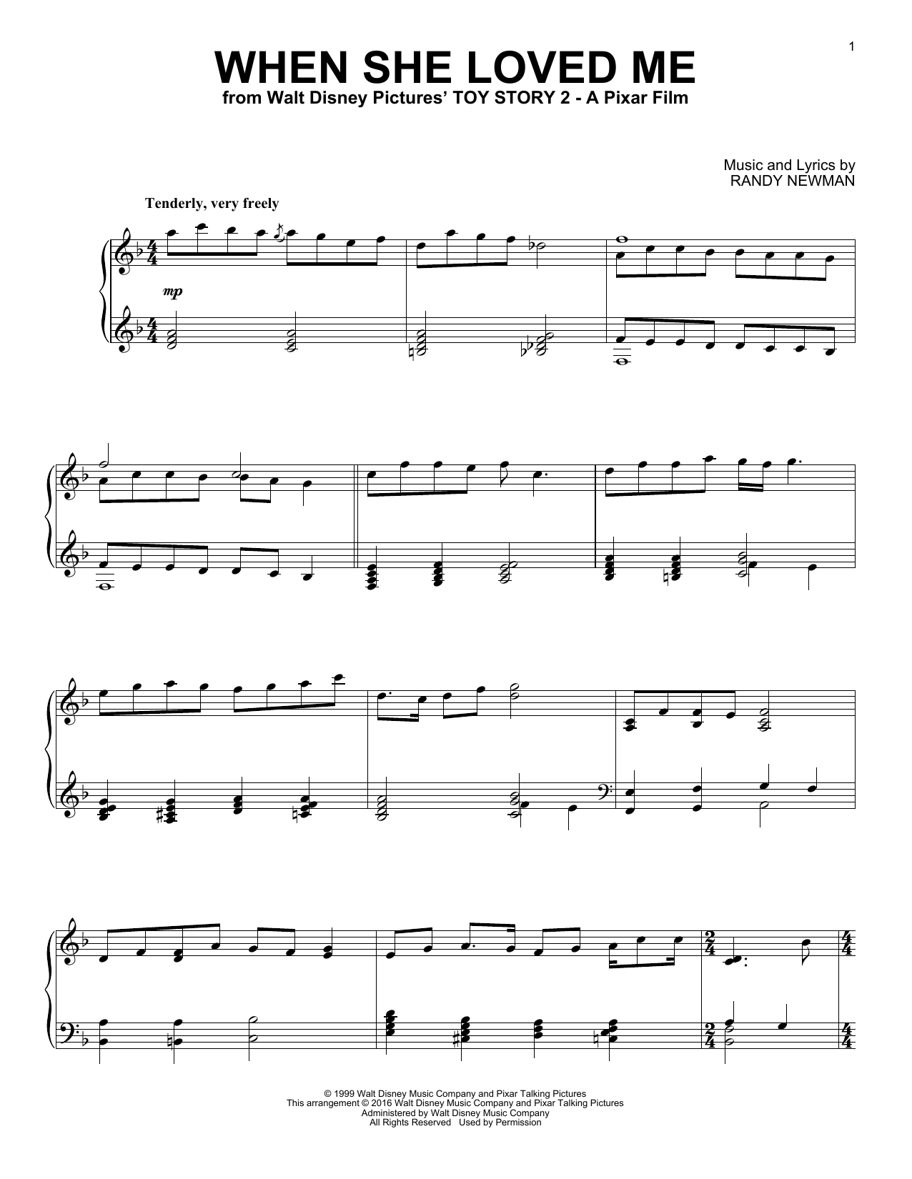 Sarah McLachlan When She Loved Me [Jazz version] (from Toy Story 2) Sheet Music Notes & Chords for Piano - Download or Print PDF