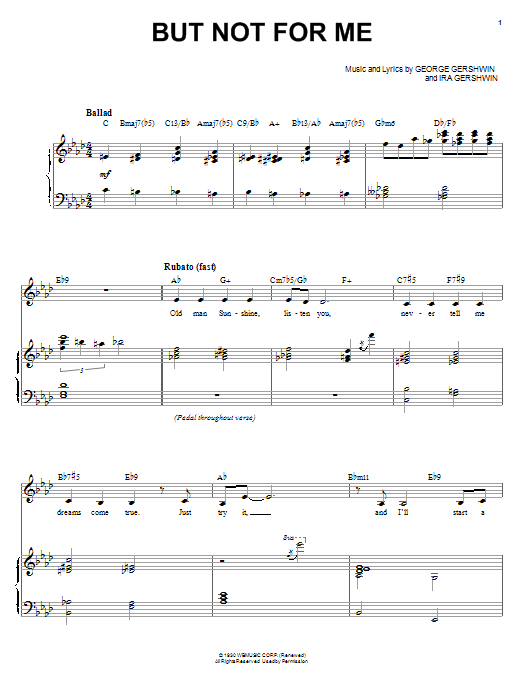 Sarah Vaughan But Not For Me Sheet Music Notes & Chords for Piano & Vocal - Download or Print PDF