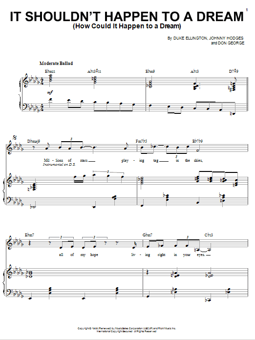 Sarah Vaughan It Shouldn't Happen To A Dream (How Could It Happen To A Dream) Sheet Music Notes & Chords for Piano, Vocal & Guitar (Right-Hand Melody) - Download or Print PDF